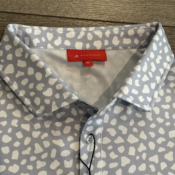 Redvanly Golf Polo Mens XL Purple Chatillon NWT Casual All Over Print Pattern - Picture 3 of 5